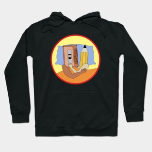 Cassette Tape and Pencil Rewind Love Hoodie